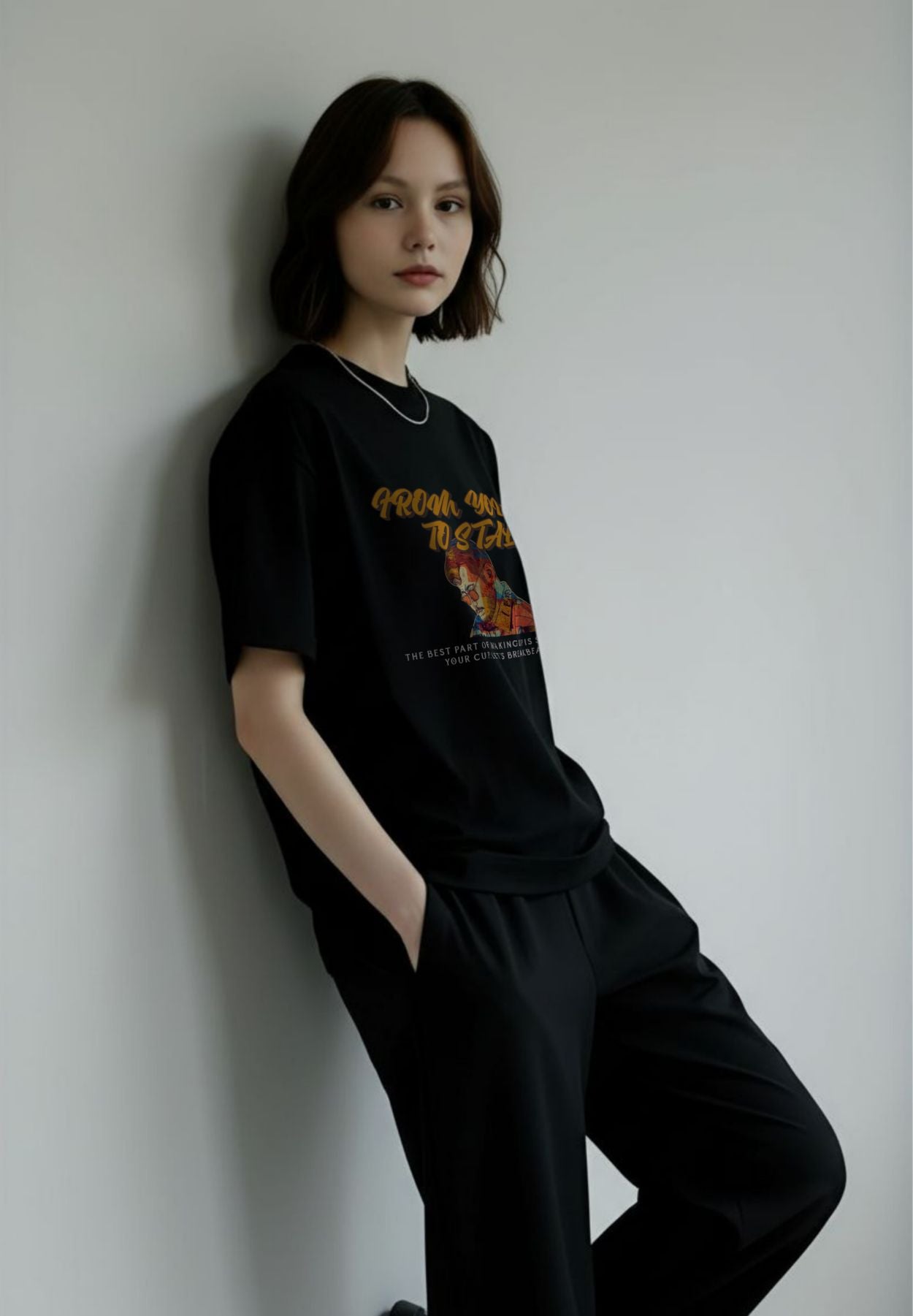 UNISEX Vintage collection - I Through young to stage T-SHIRT (Black)