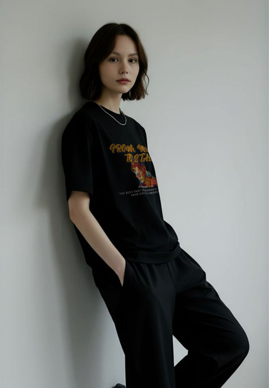 UNISEX Vintage collection - I Through young to stage T-SHIRT (Black)