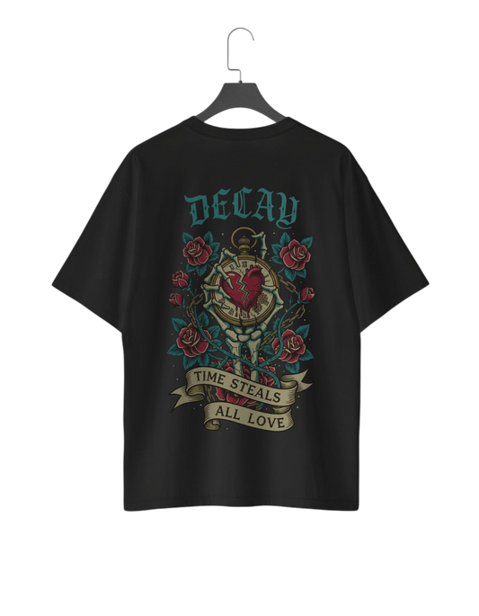 UNISEX Vintage collection Time steal all love T-SHIRT (Black)