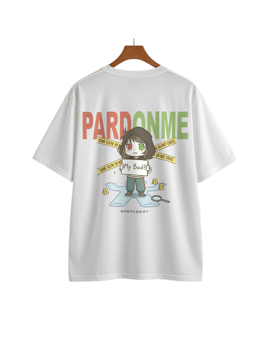 UNISEX Black humor collection Pardonme T-SHIRT (White)