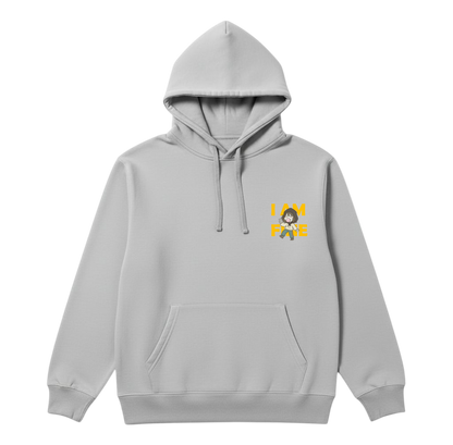 UNISEX Black humor collection I am fine Hoodie (Grey)