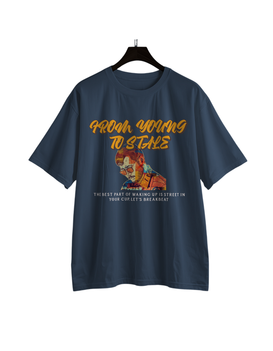 UNISEX Vintage collection - I Through young to stage T-SHIRT (Navy)