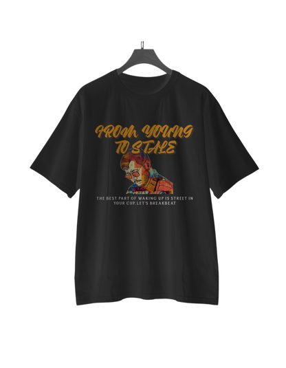UNISEX Vintage collection - I Through young to stage T-SHIRT (Black)