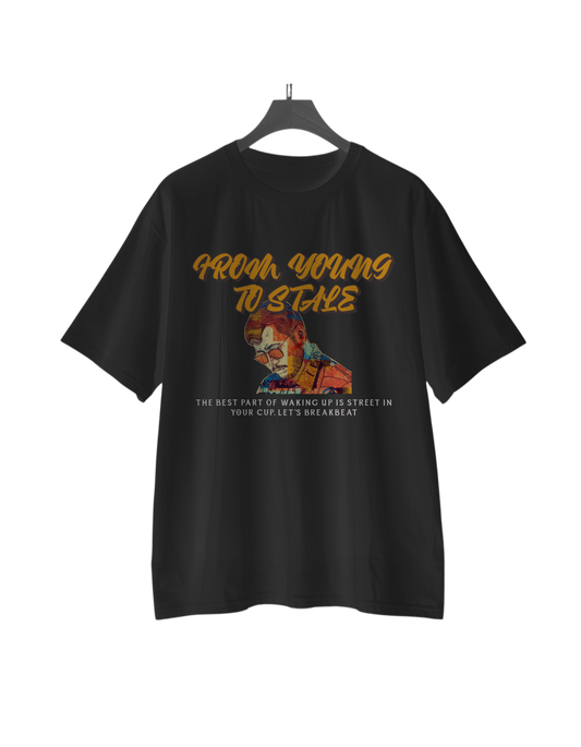 UNISEX Vintage collection - I Through young to stage T-SHIRT (Black)