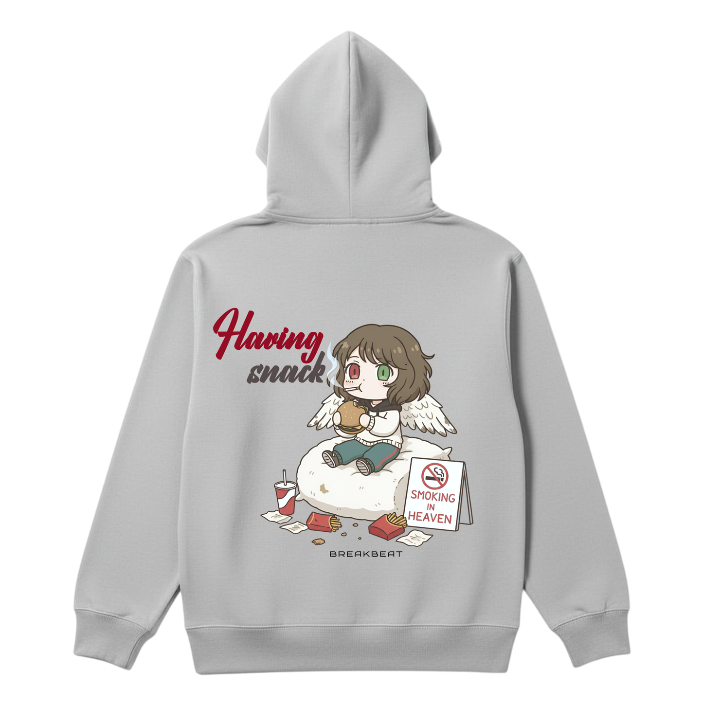 UNISEX Black humor collection Having snake Hoodie (Grey)