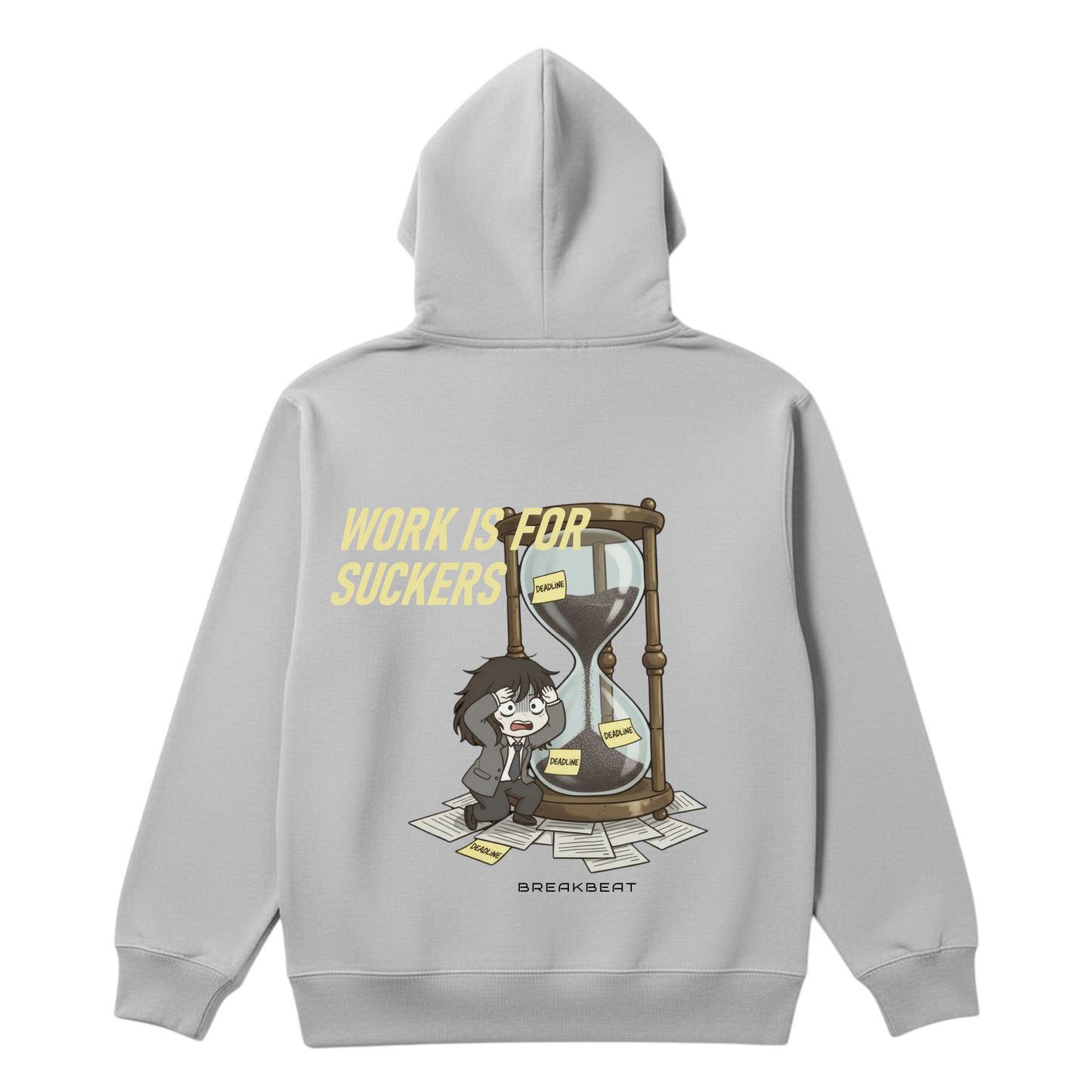 UNISEX Black humor collection Work is for suckers Hoodie (Grey)