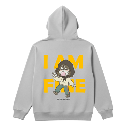 UNISEX Black humor collection I am fine Hoodie (Grey)